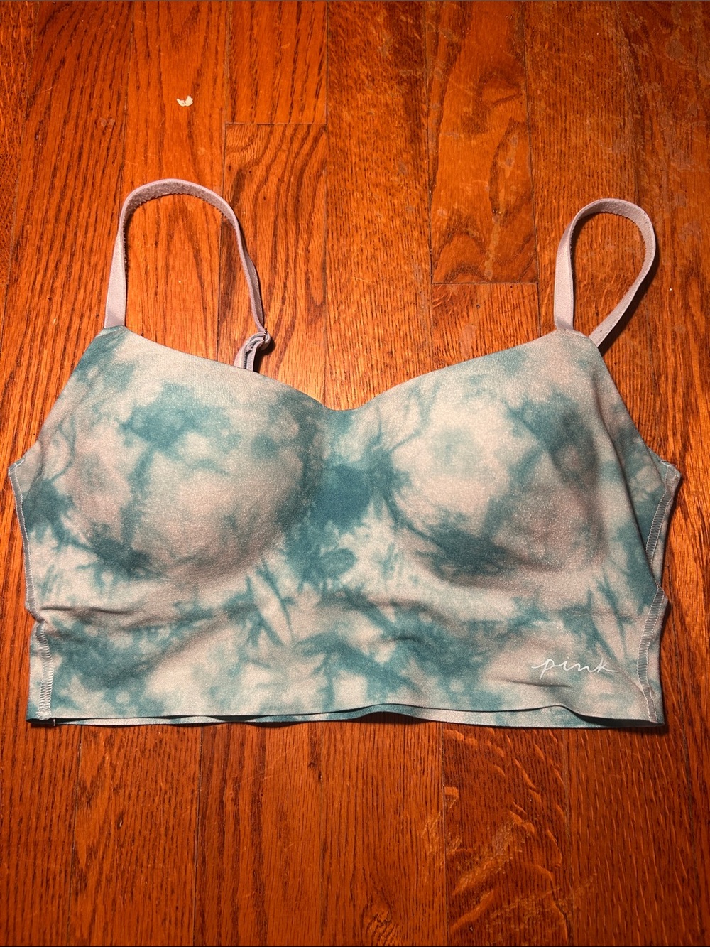 Victoria's Secret PINK Blue Tie-Dye Wireless Bralette